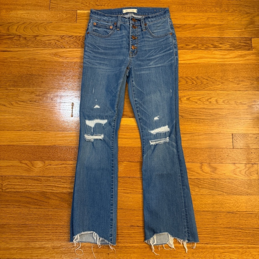 Madewell Cali Demi-Boot Jeans in Bronson Wash: Button-Front - Size 24